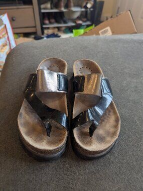 Mephisto Helen Classic Sandals in Black and Silver